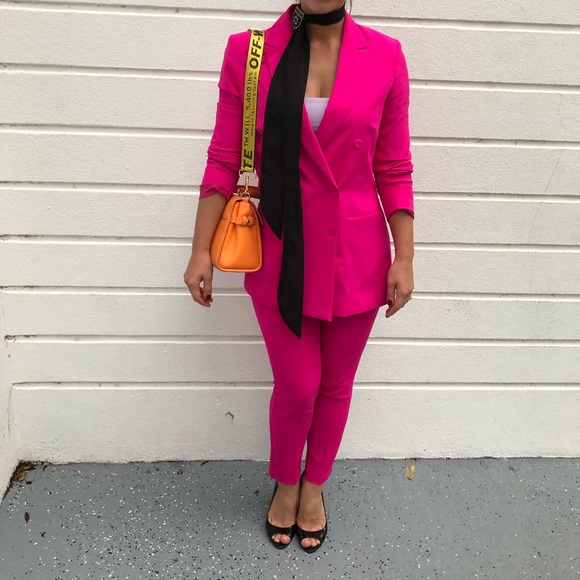 Oasis Fuchsia Blazer and Pants Set - Picture 13 of 13